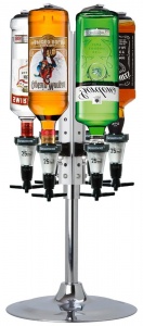 Rotating 6 Bottle Optic Spirit dispenser Stand UK delivery